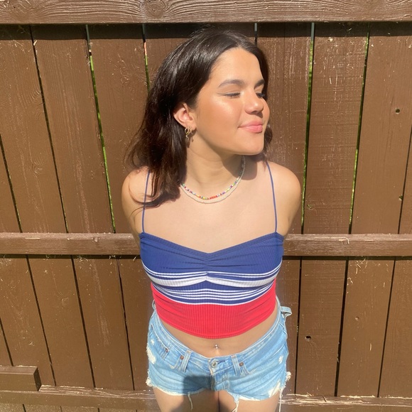 Tops - Pacsun red white and blue tank